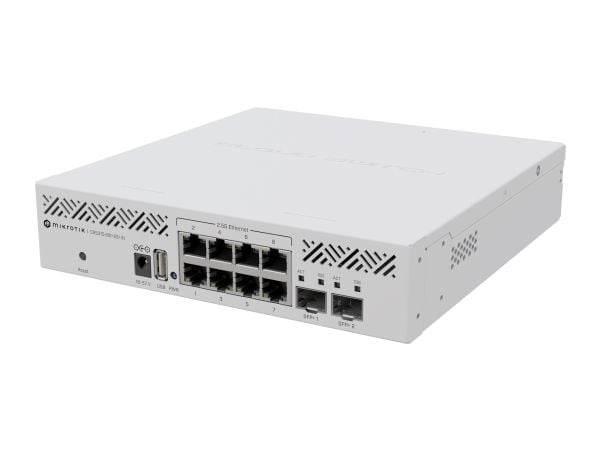 MikroTik CRS310-8G+2S+IN - Switch - L3 - 8 x 2.5GBase-T + 2 x 10 Gigabit SFP+ - skrivbordsmodell, rackmonterbar