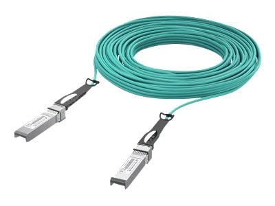 Ubiquiti - 10GBase-AOC direct attach cable - SFP+ til SFP+ - 30 m - 3 mm - fiberoptisk - Active Optical Cable (AOC) - akvamarin