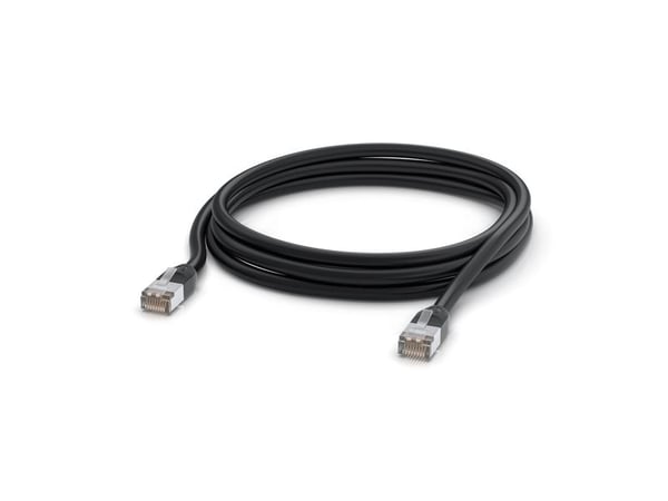 Ubiquiti UISP - Koblingskabel - RJ-45 (hann) til RJ-45 (hann) - 3 m - 6 mm - STP - CAT 5e - utendørs, uten hindringer, robust, strandet kobber - svart