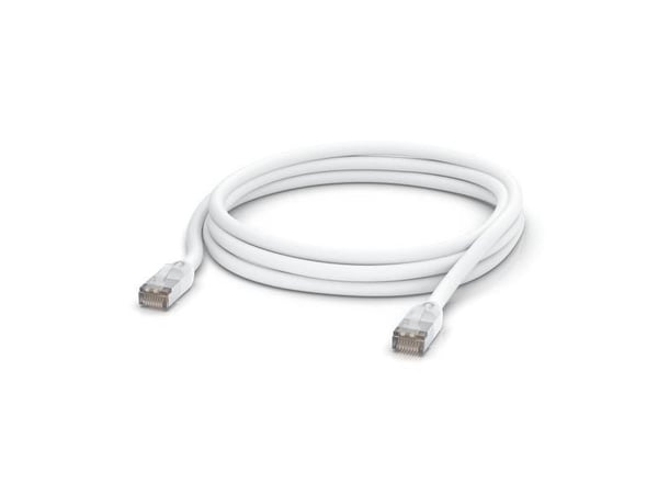 Ubiquiti UniFi - Koblingskabel - RJ-45 (hann) til RJ-45 (hann) - 3 m - 6 mm - STP - CAT 5e - formstøpt, utendørs, flertrådet, robust - hvit
