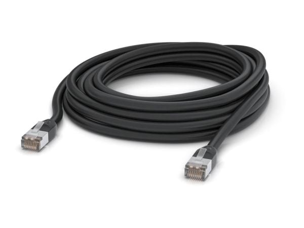 Ubiquiti - Koblingskabel - RJ-45 (hann) til RJ-45 (hann) - 8 m - 6 mm - STP - CAT 5e - utendørs, 100 Mbps Ethernet support - svart