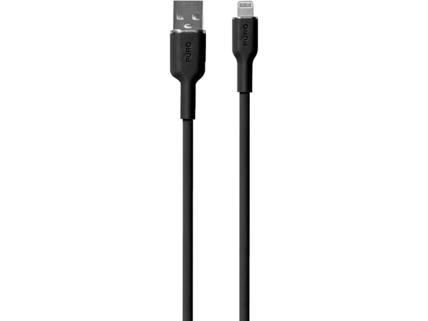 PURO PUCAPLTICONBLK, 1,5 m, Lightning, USB A, Hankjønn, Hankjønn, Sort
