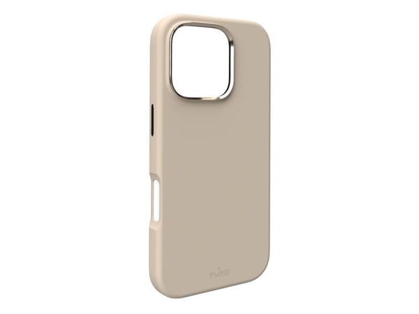 PURO Icon Mag Pro - bakdeksel til mobiltelefon - flytende silikon, mikrofiber - sandshell - for Apple iPhone 16 Pro Max