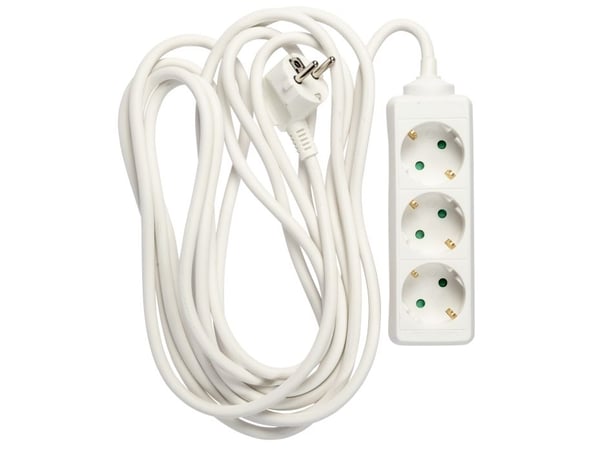 3-way socket with 5m cable w/earth 3x1,5² FNS
