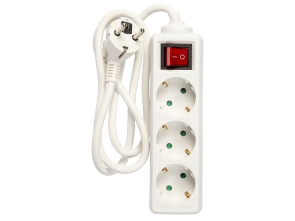 3-way socket with switch and earth