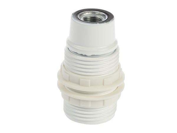 Lamp socket E14 w/lampshade rings, White