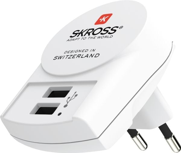 Skross 1.302421, Innendørs, AC, 5 V, 2,4 A, Hvit