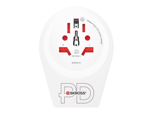 Skross 1.500290, Type F, Universell, Type B, Type A, Type B, Type C, Type G (UK), Type I (AU), Type J (CH), Type L (IT), Type N (BR), 100 - 250 V, ...