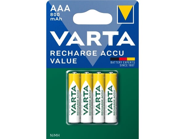 Varta Rechargable Accu - Batteri 4 x AAA-type - NiMH - (ladbare) - 800 mAh