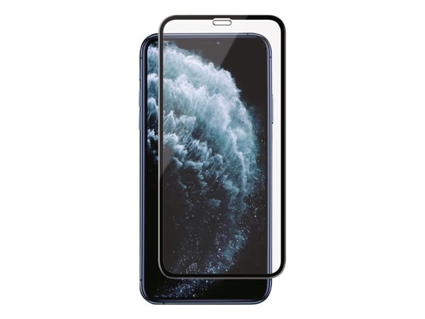 iPhone XS Max/11 Pro Max, Full-Fit silikatglas, svart