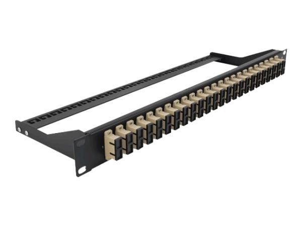 Delock - Koblingspanel - rackmonterbar - SC Duplex MM X 24 - svart, beige - 1U - 19"