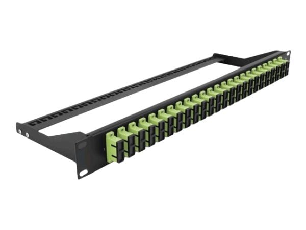Delock - Patch-panel - stativmonterbar - SC Duplex MM X 24 - sort, limegrøn - 1U - 19"