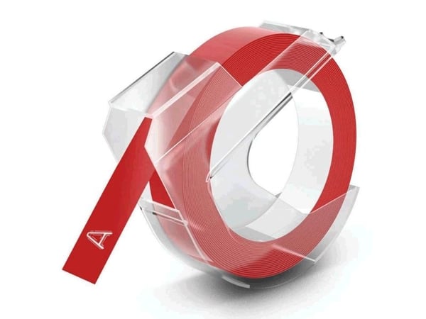 DYMO 520102, Rød, Rektangel, Avtagbar, Hvitt på rødt, Universell, Plast