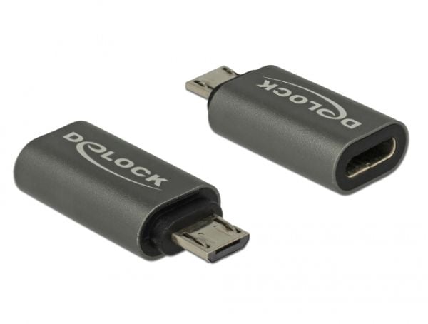 Delock - USB-adapter - USB-C (hunn) til Micro-USB type B (hann) - USB 3.1 Gen 1 - 2.8 cm - antrasitt