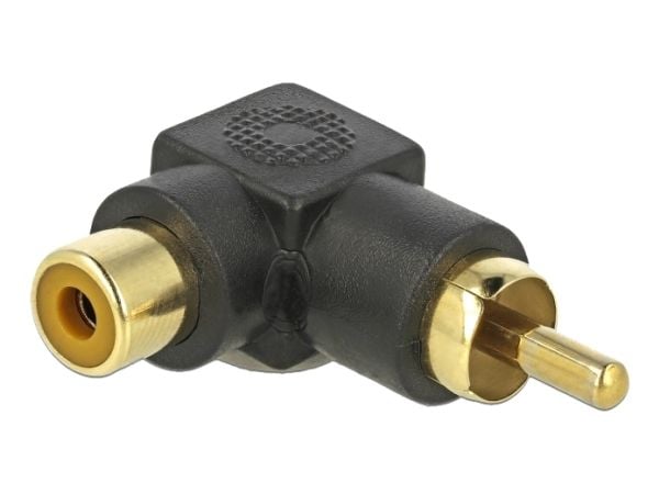 Delock - Audioadapter - RCA hann til RCA hunn - svart - vinklet
