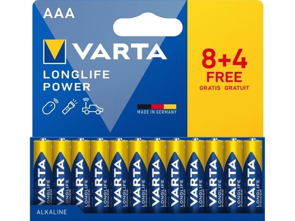 Varta Longlife Power - Batteri 12 x AAA / LR03 - alkalisk mangan