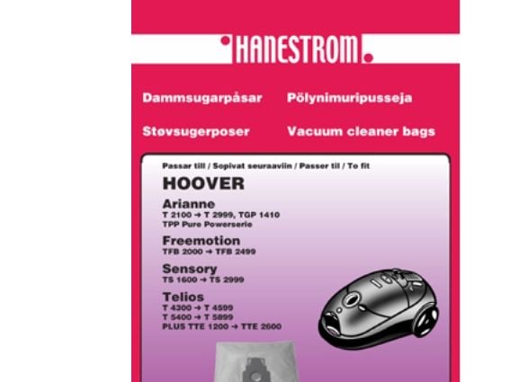 Dammsugarpåsar HOOVER ARIANNE, TELIOS