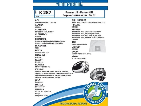 Støvsugerposer K287