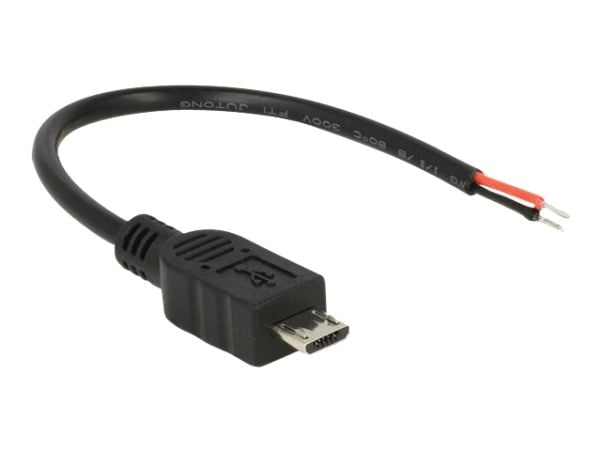 DeLOCK - Strømkabel - uisoleret ledning til Micro-USB Type B (kun strøm) (han) - 10 cm - lajittelu