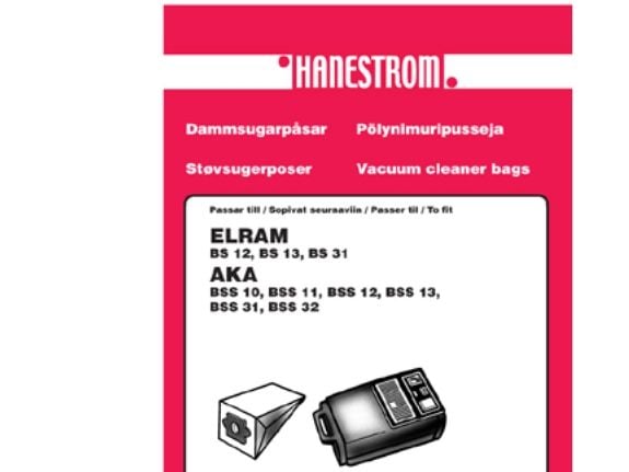 Pölynimuripussit ELRAM BS 12, BS 13, BS 31