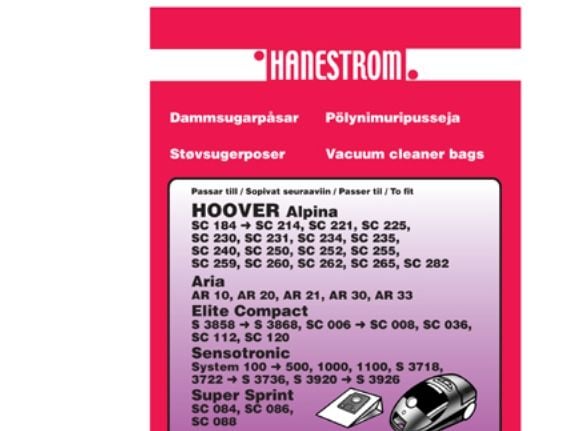 Pölynimuripussit HOOVER ALPINA 5-P