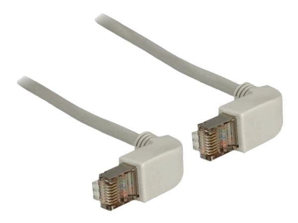 Delock - Koblingskabel - RJ-45 (hann) til RJ-45 (hann) - 1 m - SFTP - CAT 5e - formstøpt, 90° kontakt - grå