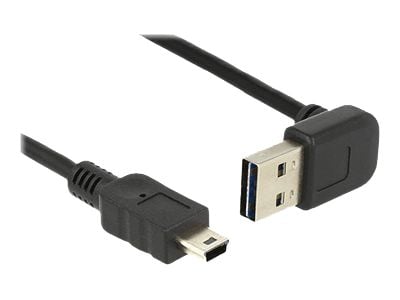 Delock EASY-USB - USB-kabel - mini-USB type B (hann) til USB (hann) - USB 2.0 - 2 m - 90° kontakt - svart