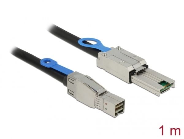 Delock - SAS ekstern kabel - SAS 6Gbit/s - 36 pin 4x Mini SAS HD (SFF-8644) (hann) til 26-pin 4x Shielded Mini MultiLane SAS (SFF-8088) (hann) - 1 m