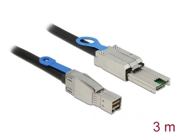 Delock - SAS ekstern kabel - SAS 6Gbit/s - 36 pin 4x Mini SAS HD (SFF-8644) (hann) til 26-pin 4x Shielded Mini MultiLane SAS (SFF-8088) (hann) - 3 m