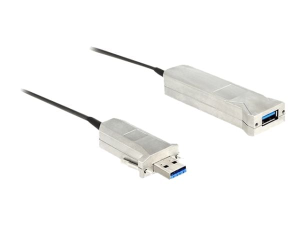 Delock Active Optical - USB-kabelsett - aktiv, tommelskruer - svart