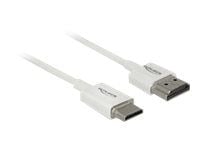 Delock Slim High Quality - HDMI-kabel med Ethernet - HDMI hann til 19 pin mini HDMI Type C hann - 2 m - trippel beskyttelse - hvit - 4K-støtte