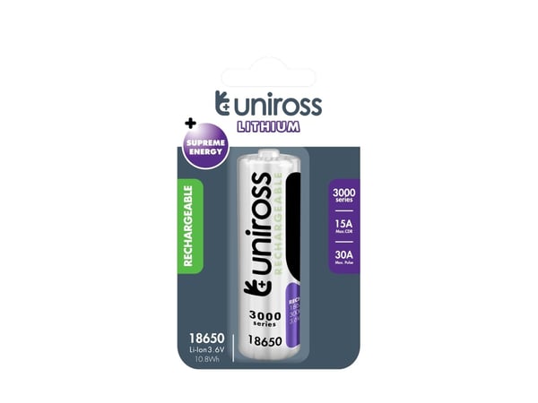 Uniross U1BT1830SP, Oppladbart batteri, Lithium-Ion (Li-Ion), 3,6 V, 1 stykker, 3000 mAh, Flerfarget