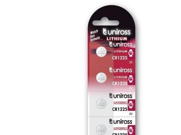 Uniross U5CR1225, Engangsbatteri, CR1225, Lithium, 3 V, 5 stykker, Sølv