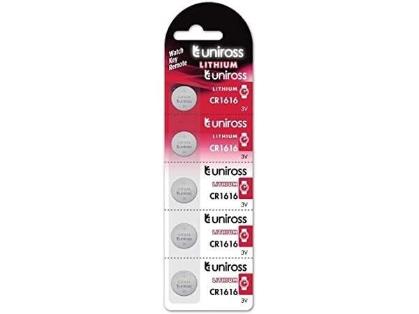 Uniross U5CR1616, Engangsbatteri, CR1616, Lithium, 3 V, 5 stykker, Sølv