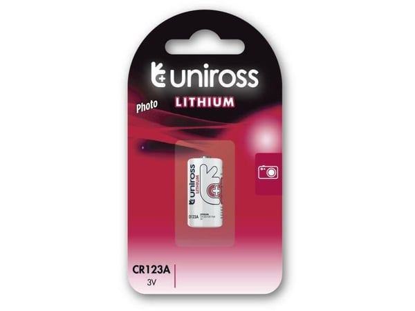 Uniross U1CR123A, Engangsbatteri, CR123A, Lithium, 3 V, 1 stykker, Flerfarget