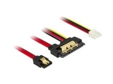 Delock - SATA-kabel - Serial ATA 150/300/600 - 4-pin mini-strømkontakt, SATA (R) til SATA-kombo (R) rett - 30 cm