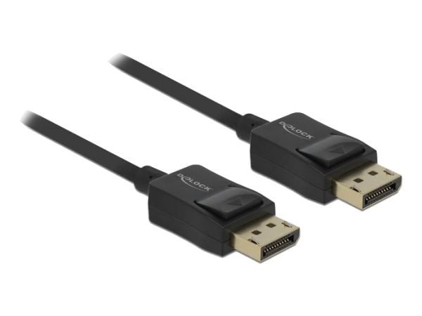 DeLOCK koaksial - Videokabel - DisplayPort (M) til DisplayPort (M) - DisplayPort 1,4 - 0,5 m - 8K-støtte - Svart (85299)