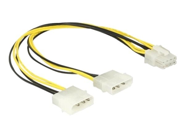 Delock - Strømkabel - 8-pins EPS12V (hann) til 4-pin intern strøm (hann) - 12 V - 30 cm