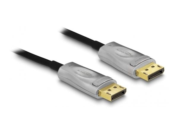 Delock - DisplayPort-kabel - DisplayPort (hann) til DisplayPort (hann) - DisplayPort 1.4 - 30 m - aktiv, støtte for 8K UHD (7680 x 4320), gullglimt...