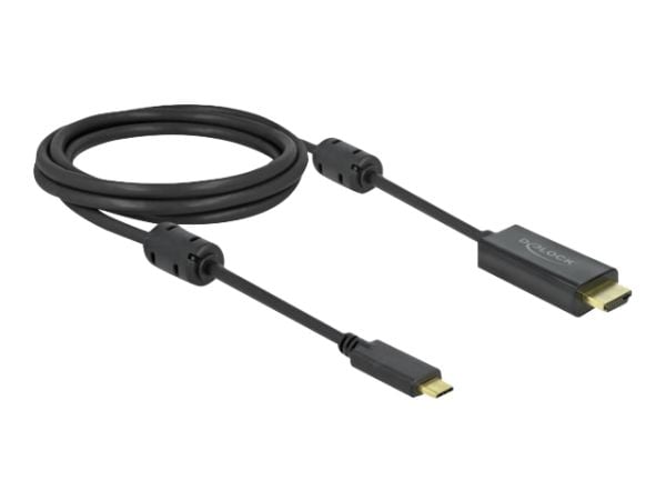Delock - Video/lydkabel - 24 pin USB-C hann til HDMI hann - 2 m - svart - 4K-støtte, aktiv