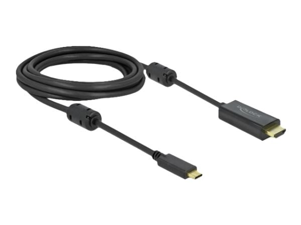 Delock - Video/lydkabel - 24 pin USB-C hann til HDMI hann - 3 m - svart - 4K-støtte, aktiv
