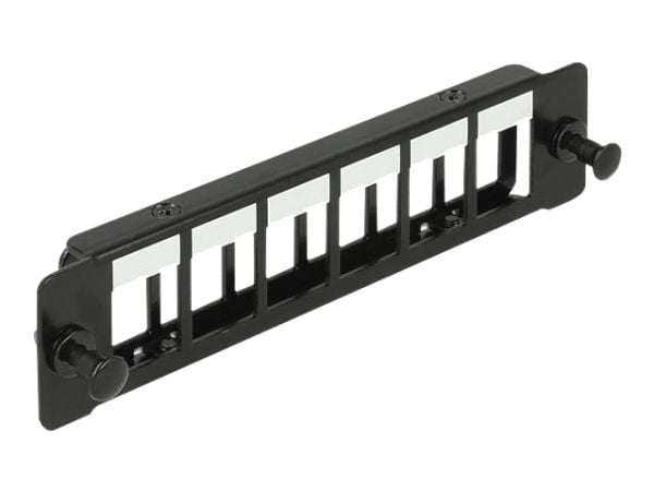 Delock Keystone Mounting Panel - Tomt panel - svart - 6 porter