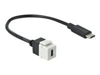 DeLOCK 86399, Tasainen, Musta, Valkoinen, USB C, USB C, Naaras, Uros