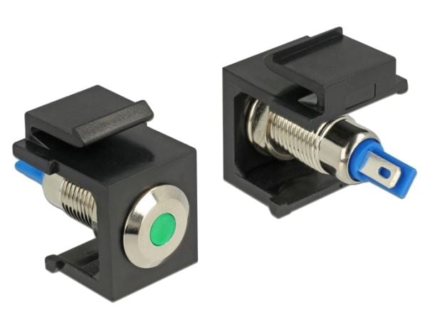 Delock Keystone LED green 6 V flat - Modulinnlegg - svart