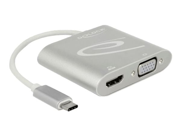 Delock - Ekstern videoadapter - STDP4320 - USB-C - HDMI, VGA - sølv - løsvekt