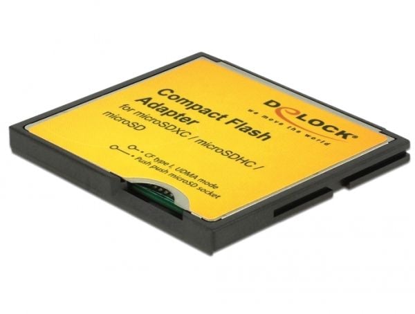 Delock Compact Flash Adapter - Korttisovitin (microSD, microSDHC, microSDXC) - CompactFlash - P/N: 91638:lle