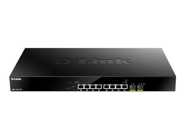 D-Link DMS 1100-10TP - Kytkin - älykäs - 8 x 100/1000/2.5G (PoE+) + 2 x 10 Gigabit SFP+ - monterbar på stativ - PoE+ (240 W)