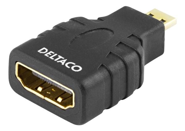 Deltaco HDMI- til mikro-HDMI-adapter, svart, HDMI Type A (Standard), HDMI Type D (Mikro), 3840 x 2160 piksler, Svart