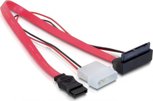 Delock - SATA-kabel - SATA, 4-pins intern strøm (5V) til Micro SATA (hunn) oppvinklet - 30 cm