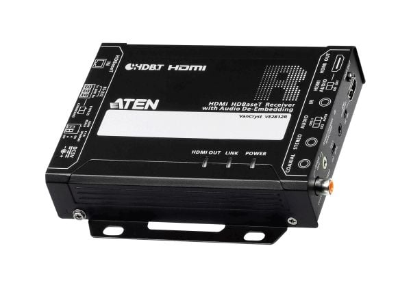 ATEN VE2812PR - Video/lyd/infrarød/seriell-utvider - mottaker - HDBaseT - over CAT 5e/6 - opp til 100 m